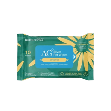 Nurture Pro Pet Wipes AG+ Silver Coconut 10 sheets